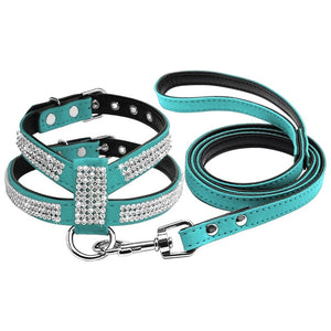 Dogs Bling Rhinestone Harness & Leash Set!