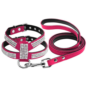 Dogs Bling Rhinestone Harness & Leash Set!