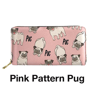 Adorable Pug Printed Coin Purse, Clutch, & Make Up Bags!