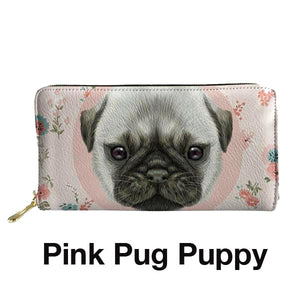 Adorable Pug Printed Coin Purse, Clutch, & Make Up Bags!