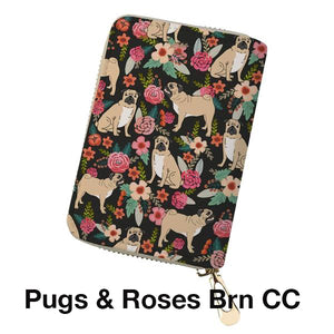 Adorable Pug Printed Coin Purse, Clutch, & Make Up Bags!