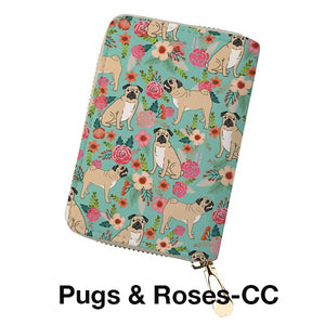 Adorable Pug Printed Coin Purse, Clutch, & Make Up Bags!