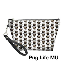 Adorable Pug Printed Coin Purse, Clutch, & Make Up Bags!