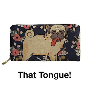 Adorable Pug Printed Coin Purse, Clutch, & Make Up Bags!