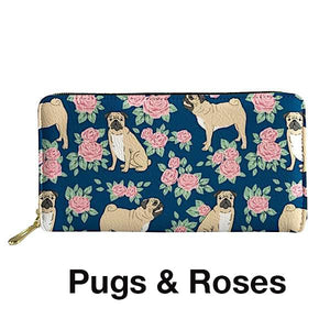 Adorable Pug Printed Coin Purse, Clutch, & Make Up Bags!