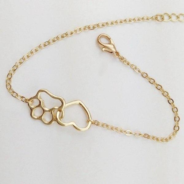 Beautiful Gold/Silver Looped Heart Pet Paw Bracelet! -->> NOW 70% OFF!