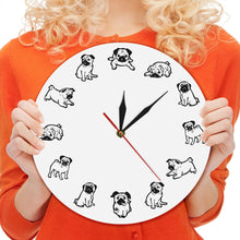 Adorable Pug Art Print Modern Wall Clock!