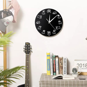 Adorable Pug Art Print Modern Wall Clock!