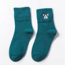 Cute Women's Boston Terrier Embroidered Socks!