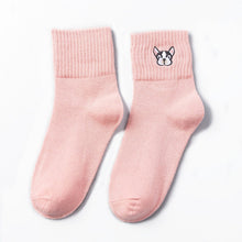 Cute Women's Boston Terrier Embroidered Socks!